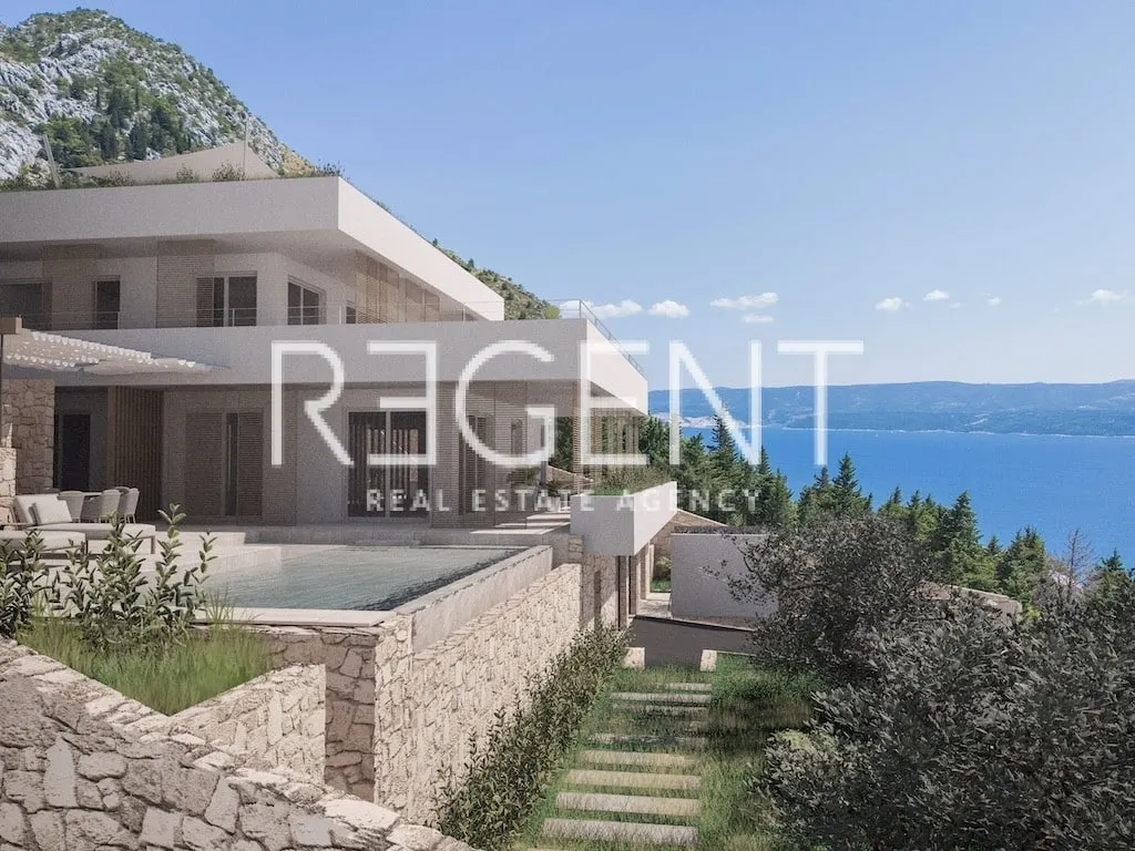 Omiš, Borak - zemljište 1324 m2 s projektom i građevinskom dozvolom za vilu 360 m2